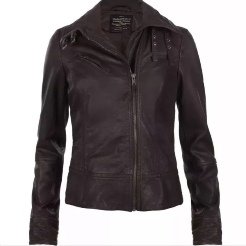 All Saints Leather Jacket Size 2